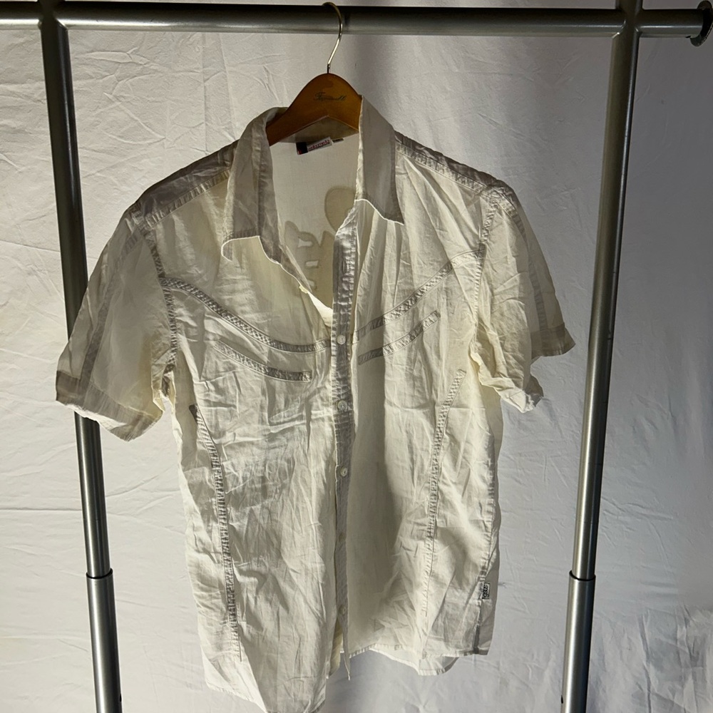 Gsus Men's White Short Sleeve Shirt